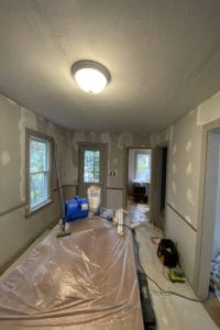 Sheetrock repair and skim coat