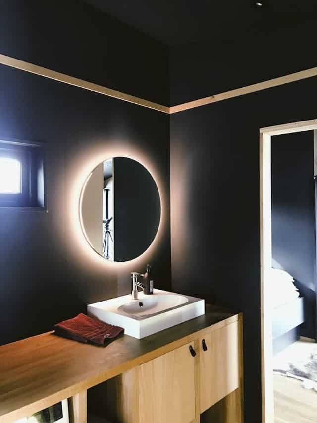 Newly painted bathroom with a clean and modern look in Mantua, Ohio.