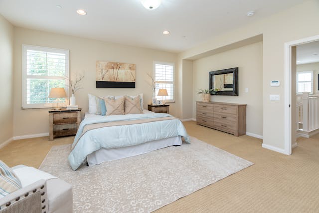 Freshly painted bedroom by Crocker Home Painting in Avon Lake, Ohio.