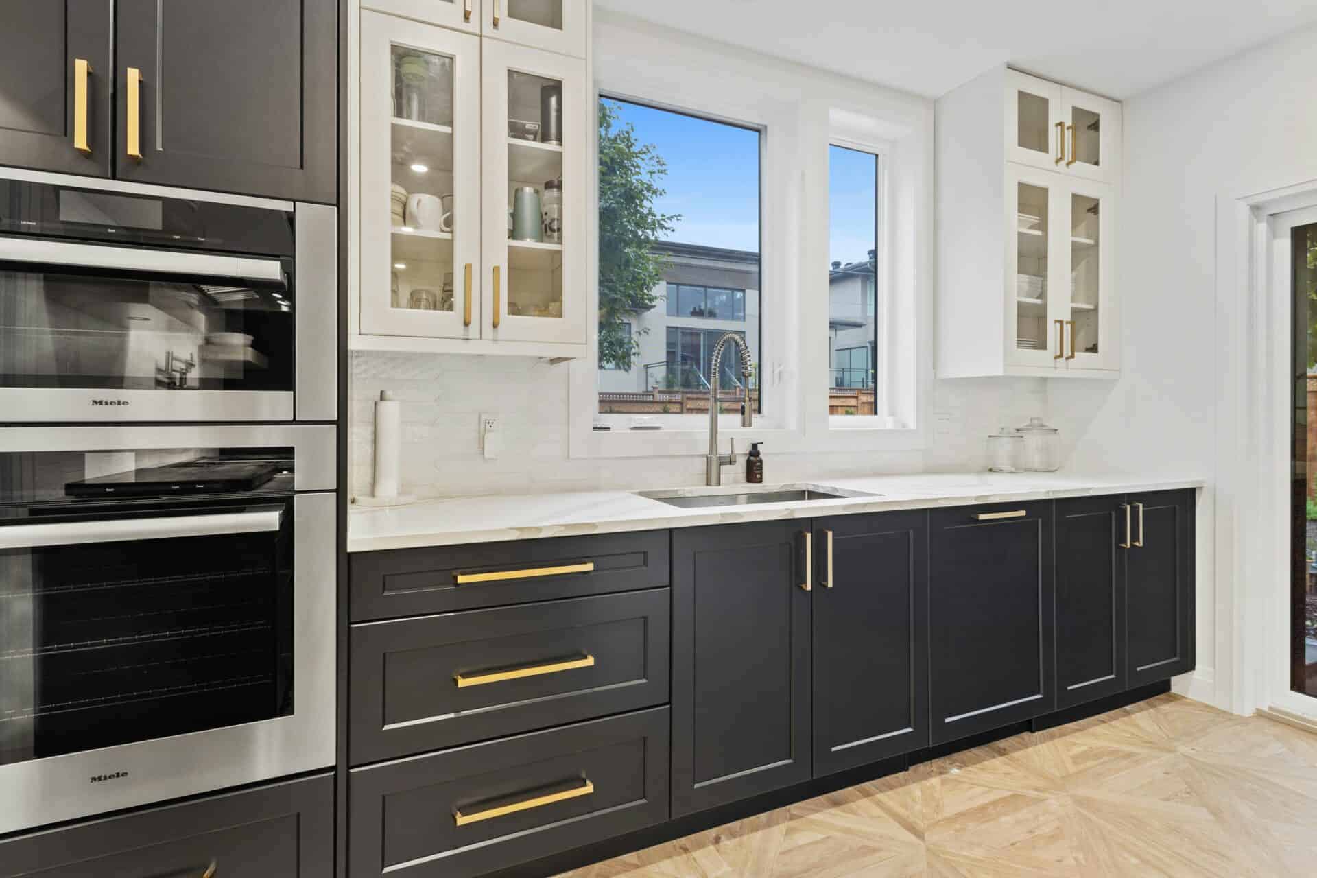 Professionally refinished kitchen cabinets in Mantua, Ohio, adding new life to the space.