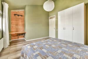 Elegant bedroom painting in Brunswick, Ohio, with calming color choices.