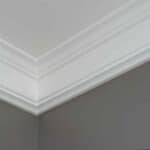 Elegant crown molding installation in a living room