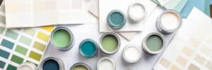 A vibrant collection of paint color samples in Brunswick, Ohio.