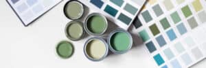 A vibrant collection of paint color samples for Medina, Ohio homes.