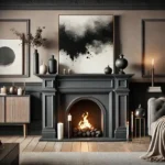 Transforming a fireplace mantel with bold dark colors for a dramatic statement.