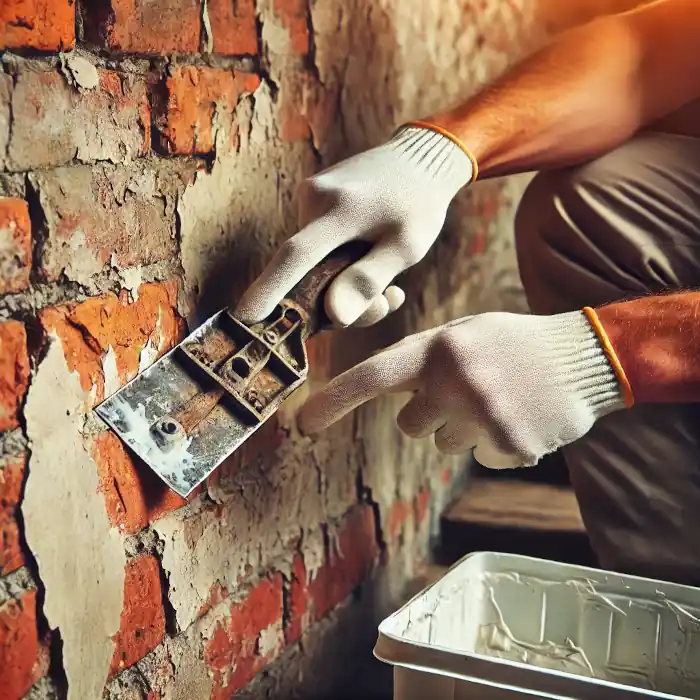 Removing old paint from brick and stone using effective methods like paint strippers, pressure washing, and heat guns.