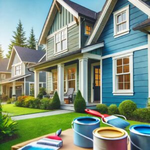 A beautifully painted home exterior, showcasing professional painting work.