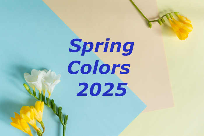 Spring Colors 2025 - Trending pastel blues, greens, and sunny yellows for home interiors and exteriors.