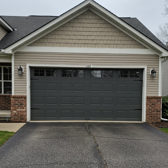 Freshly painted garage door enhances fall curb appeal with seasonal exterior touch-up