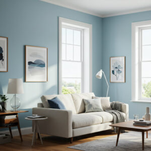 Freshly painted Ohio living room in soft neutral tones