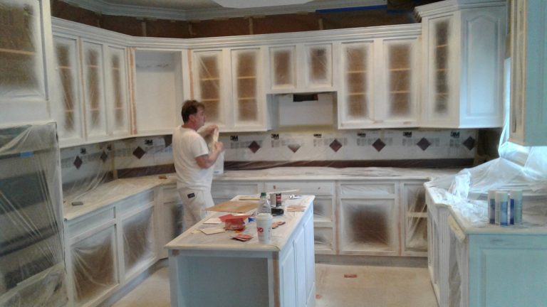 Kitchen cabinets painted by Crocker Home Painting